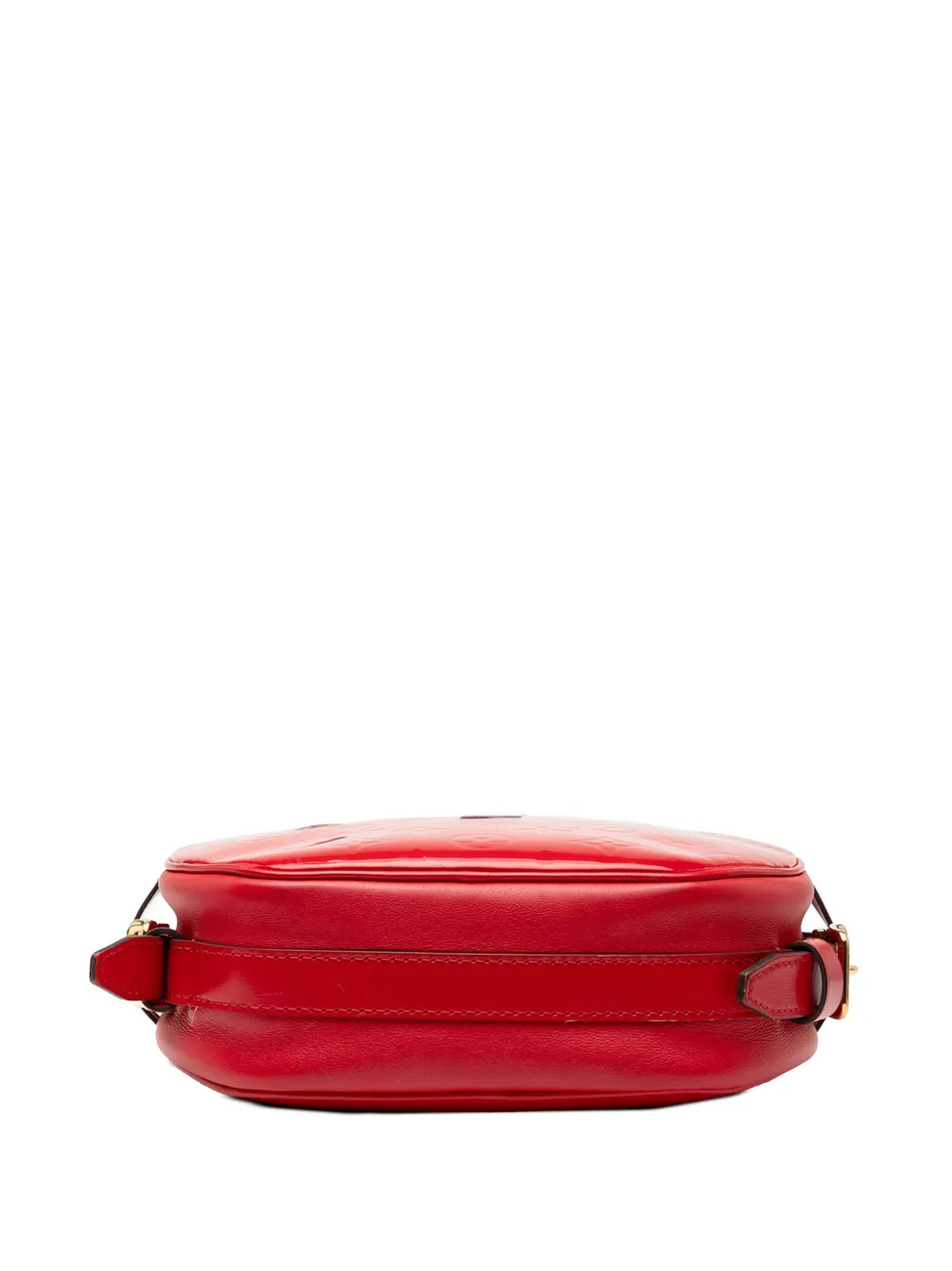 Pre-owned Louis Vuitton 2019 Monogram Vernis Boite Chapeau Souple Pm Crossbody Bag In Red
