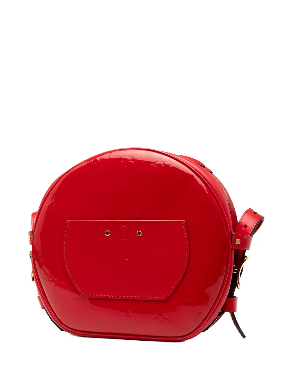Pre-owned Louis Vuitton 2019 Monogram Vernis Boite Chapeau Souple Pm Crossbody Bag In Red
