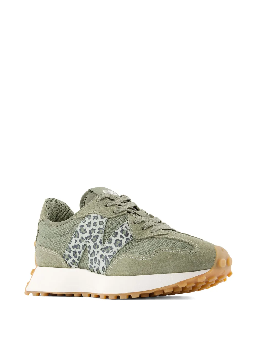 New Balance 327 asymmetric-logo sneakers Groen