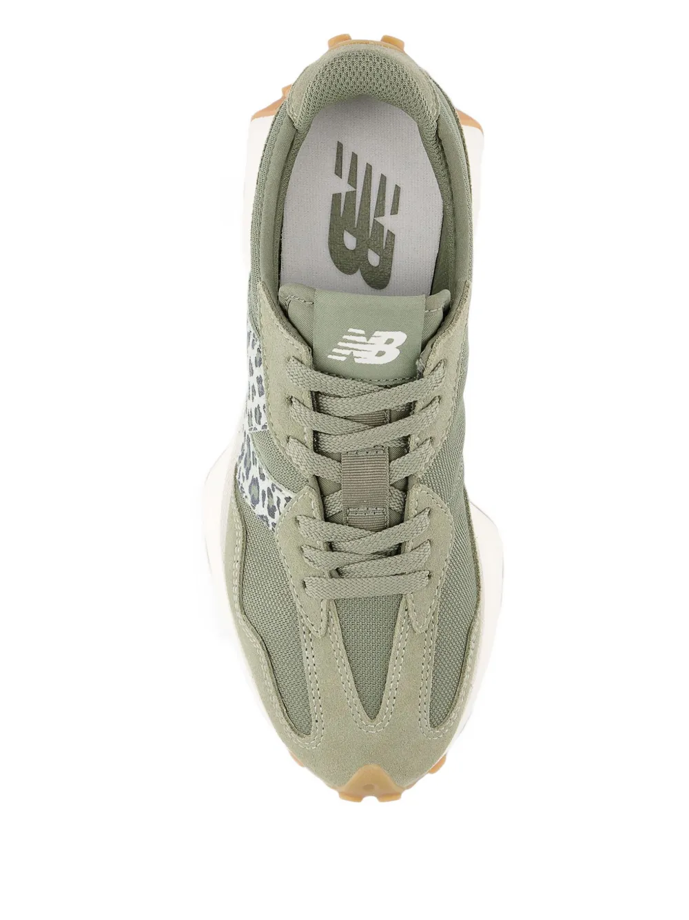 New Balance 327 asymmetric-logo sneakers Groen