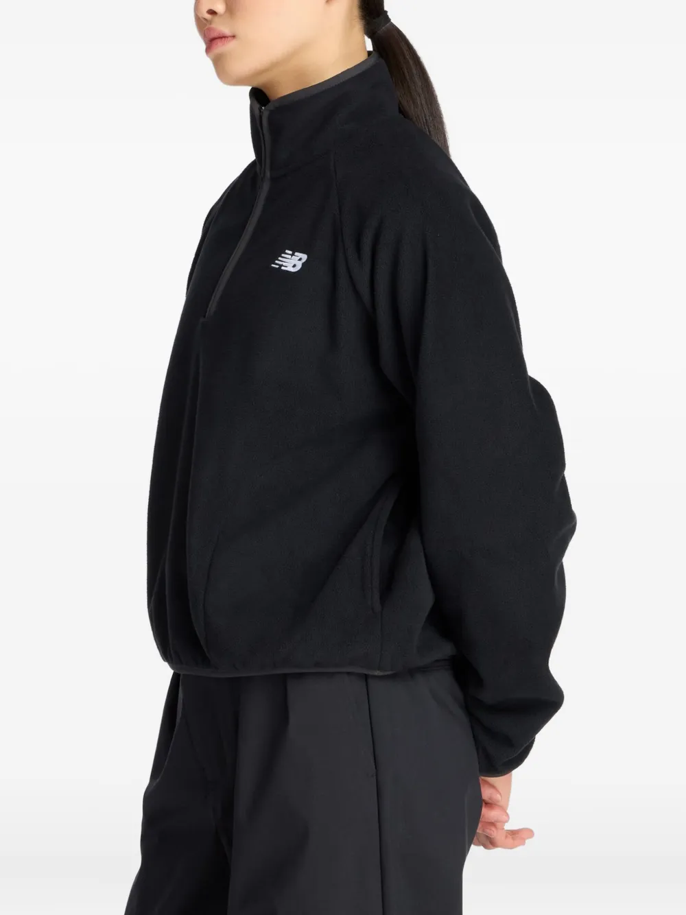 New Balance Sweater met halve rits Zwart