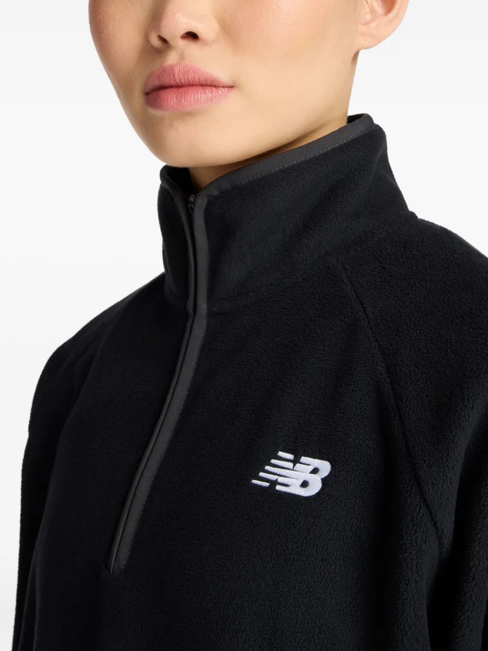 New Balance Sweater met halve rits Zwart