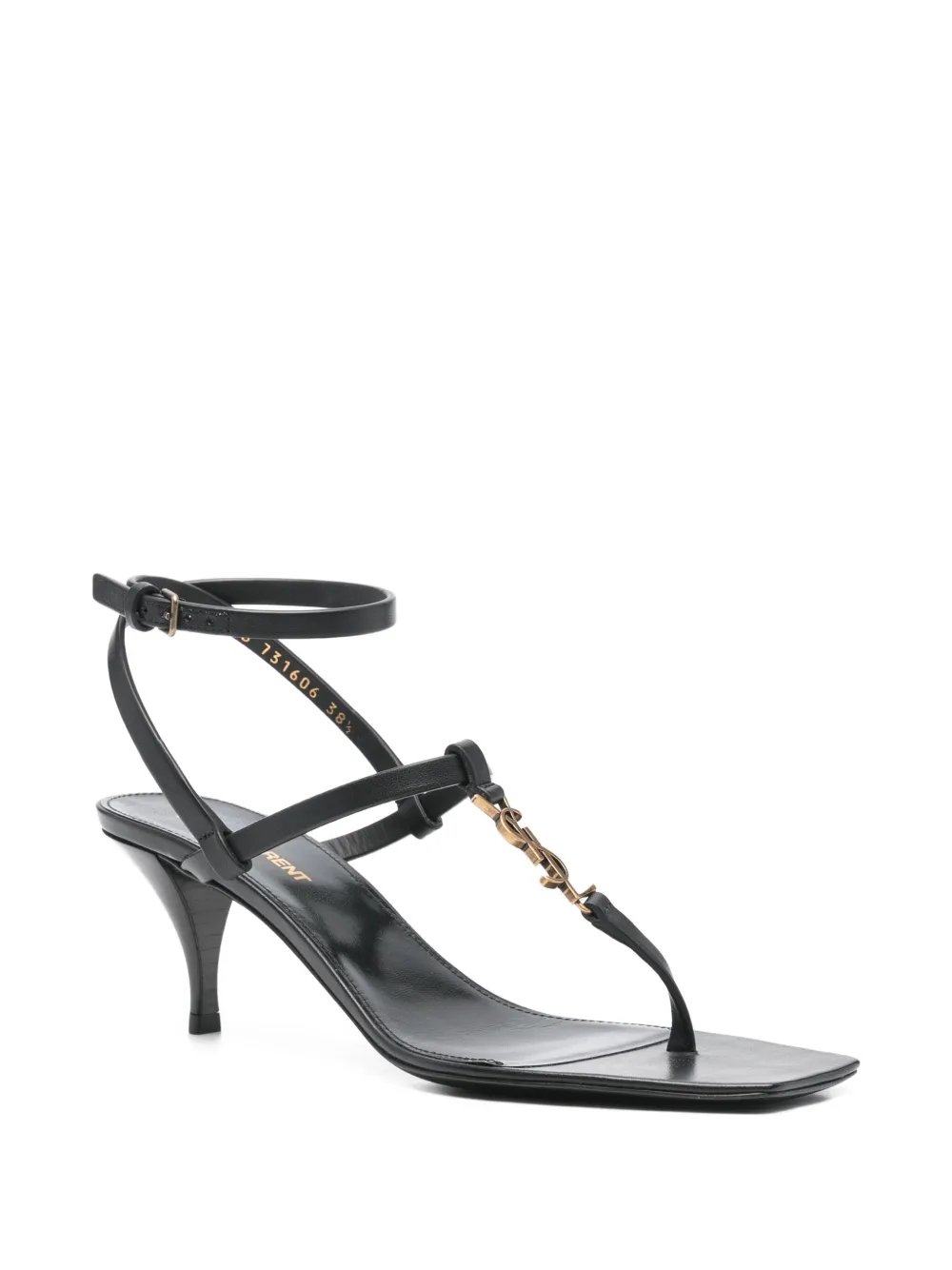 Saint Laurent Pre-Owned Cassandra 65mm leather sandals - Zwart