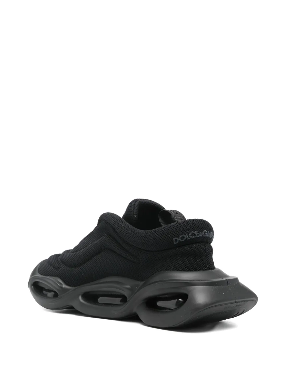 Pre-owned Dolce & Gabbana 60mm Wave Sneakers In Black