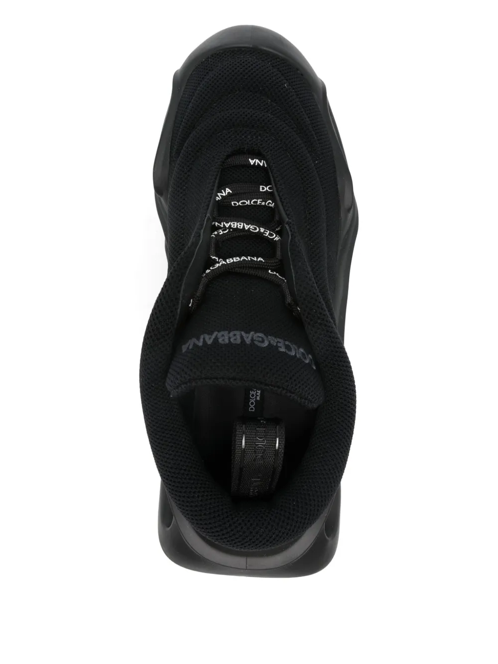 Pre-owned Dolce & Gabbana 60mm Wave Sneakers In Black