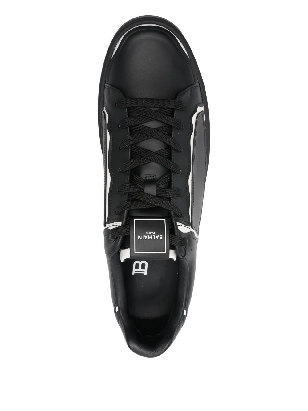 BALMAIN Pre-owned Monogram-embossed B-court Sneakers In Black