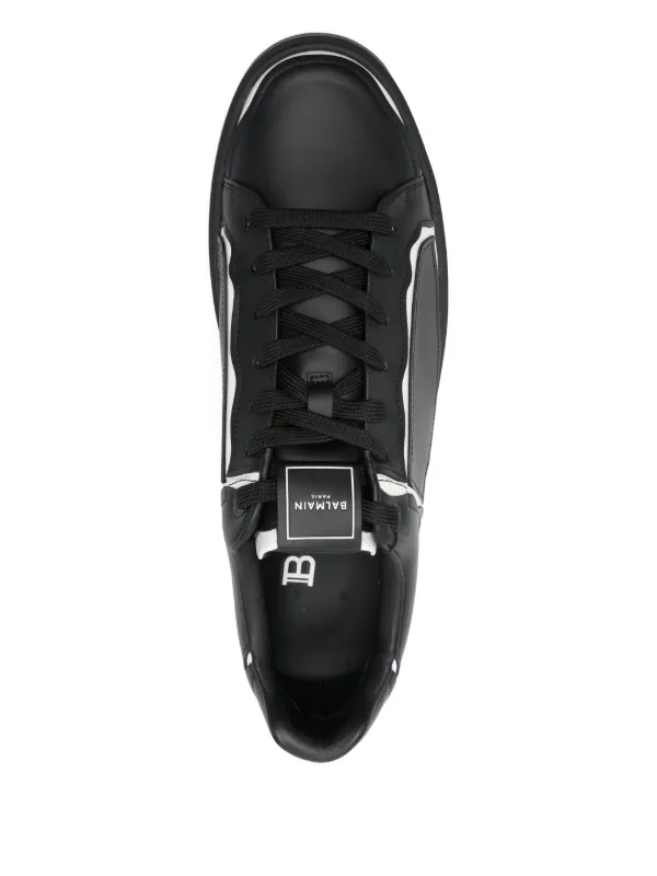 Balmain Pre-Owned monogram-embossed B-Court Sneakers | Black  display picture 1