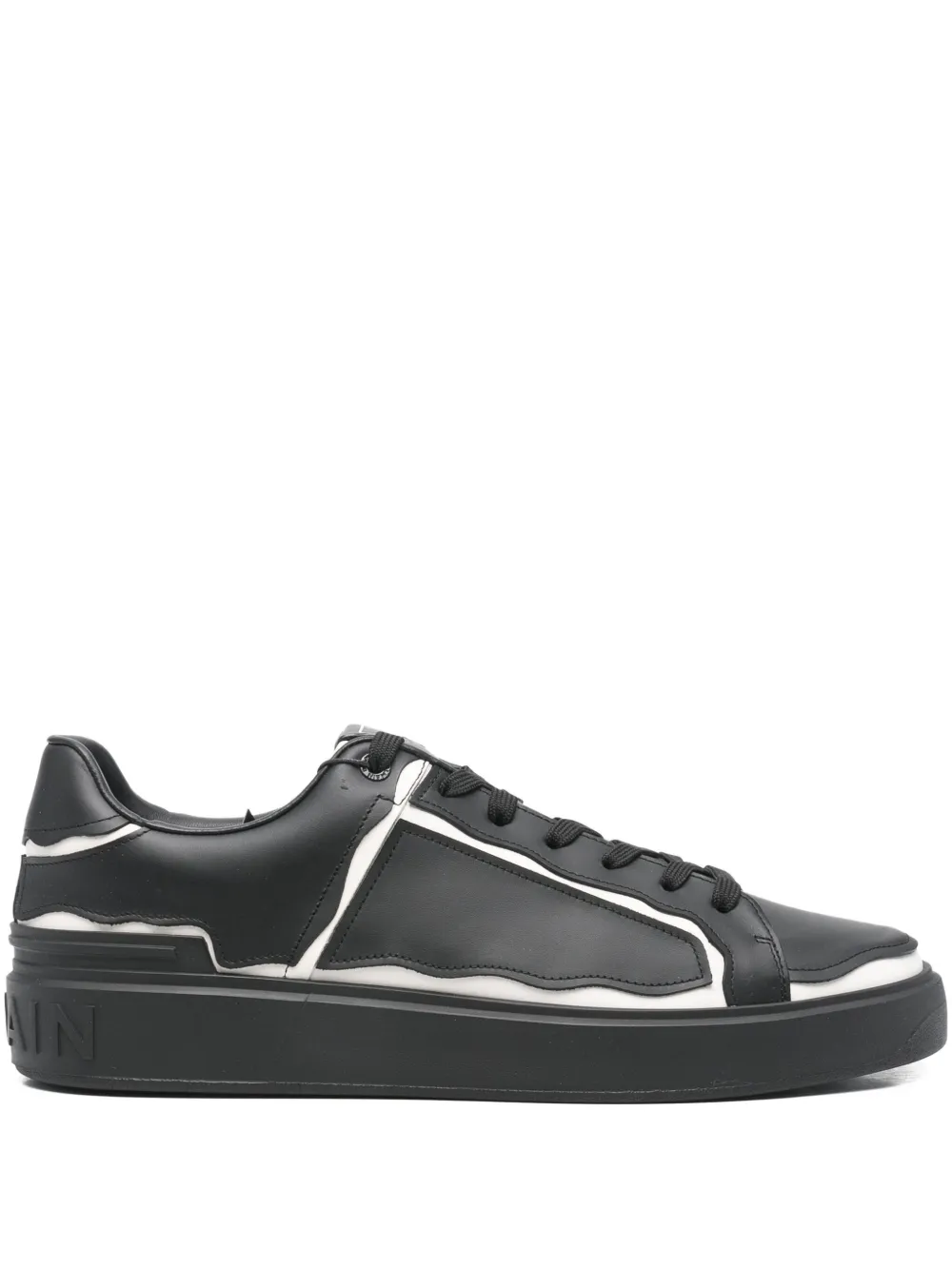 Balmain Pre-Owned monogram-embossed B-Court sneakers | Black | Image 1