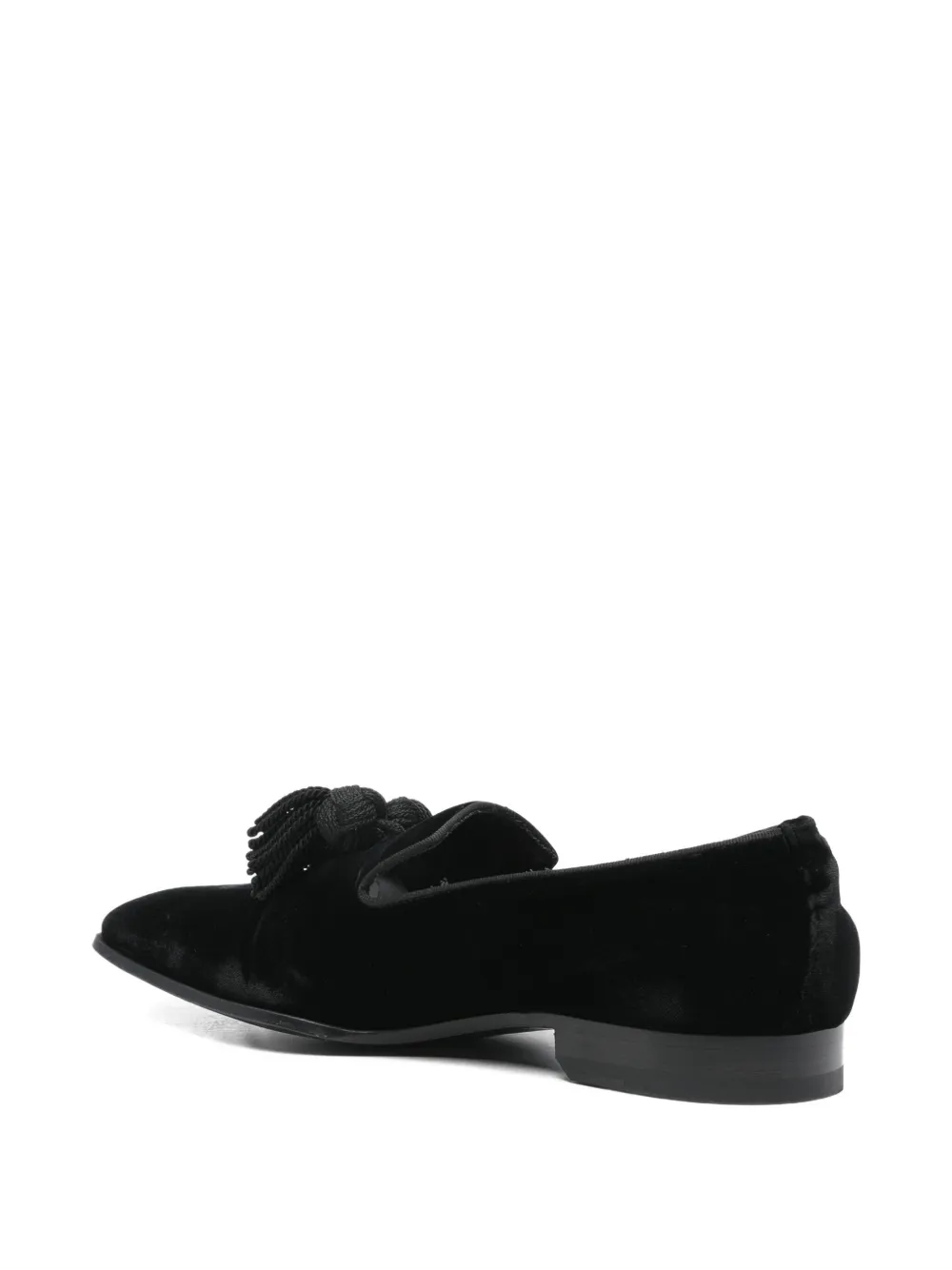 Pre-owned Jimmy Choo Foxley Tasseled Loafers In Black