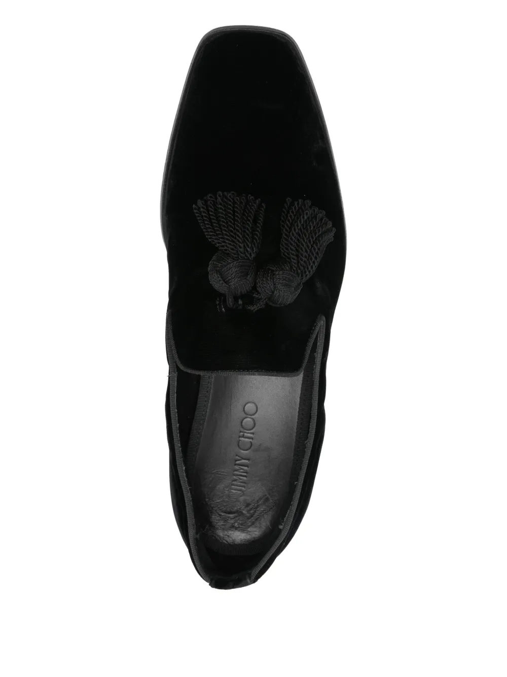 Pre-owned Jimmy Choo Foxley Tasseled Loafers In Black