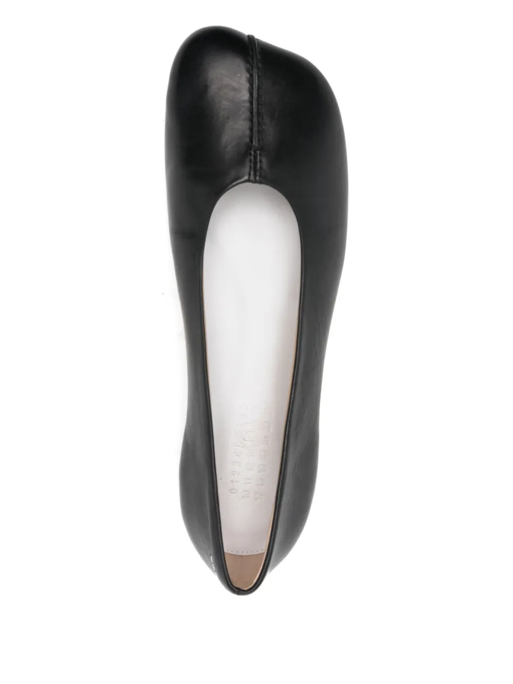 MAISON MARGIELA Pre-owned Stitch-out Leather Ballet Flats In Black