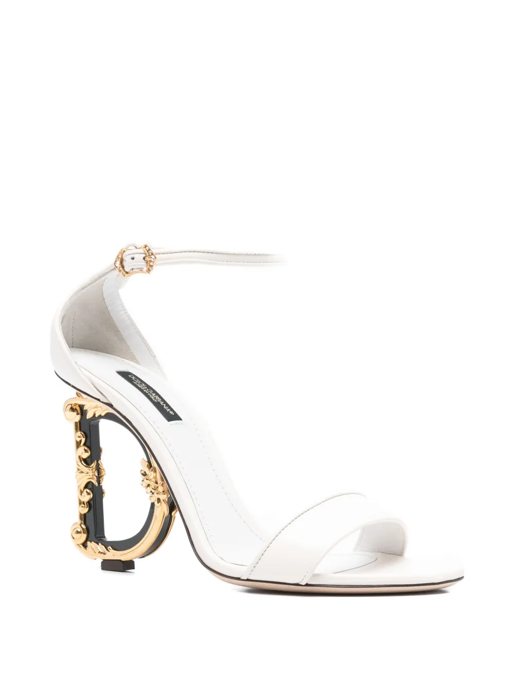 Dolce & Gabbana Pre-Owned 105mm Baroque DG leather sandals - Wit