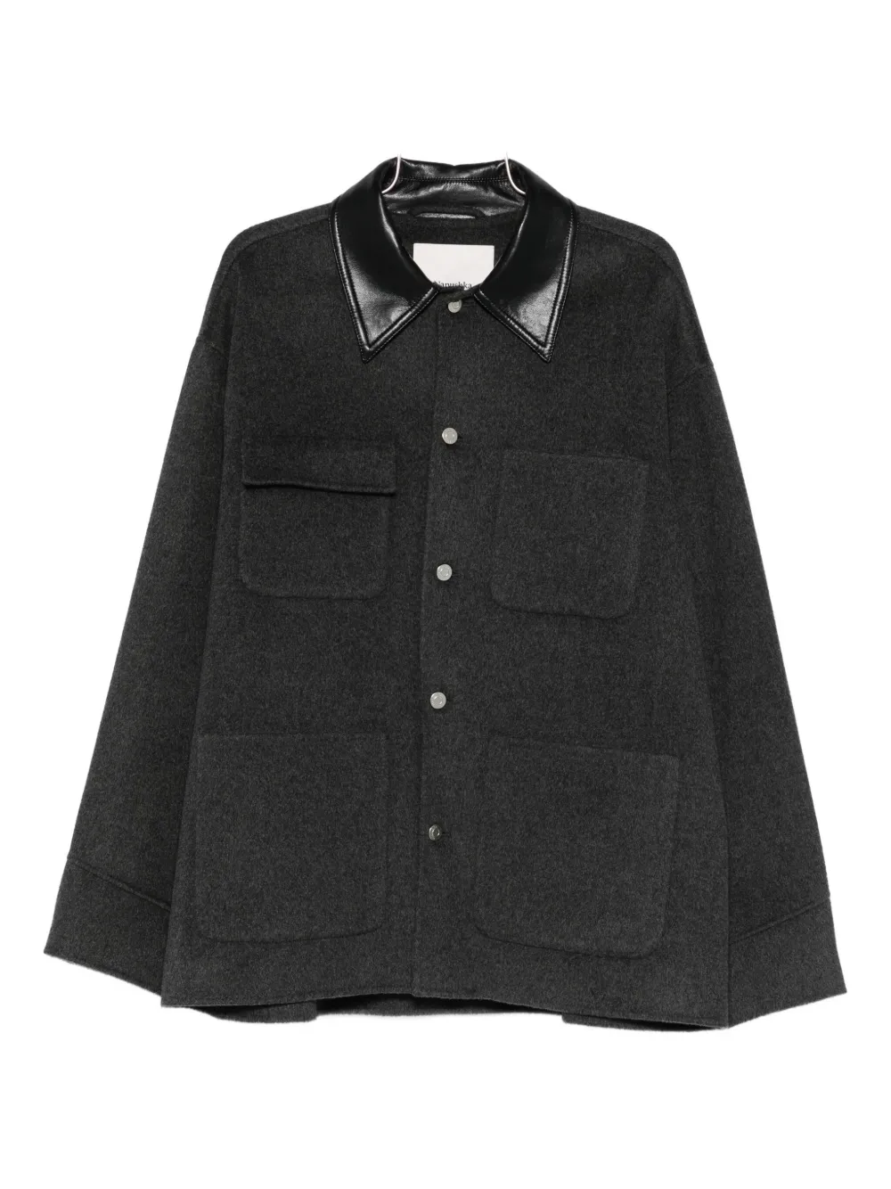 Nanushka Camilo Patch-pockets Overshirt In Gray