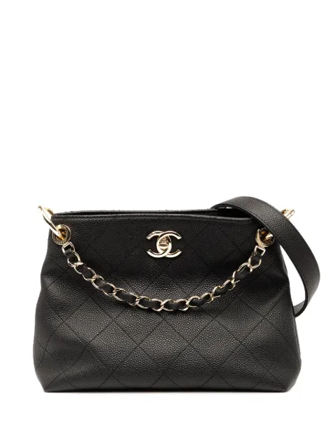 CHANEL Pre-Owned bolsa satchel City Walk Hobo pequeña de piel caviar capitonada 2019
