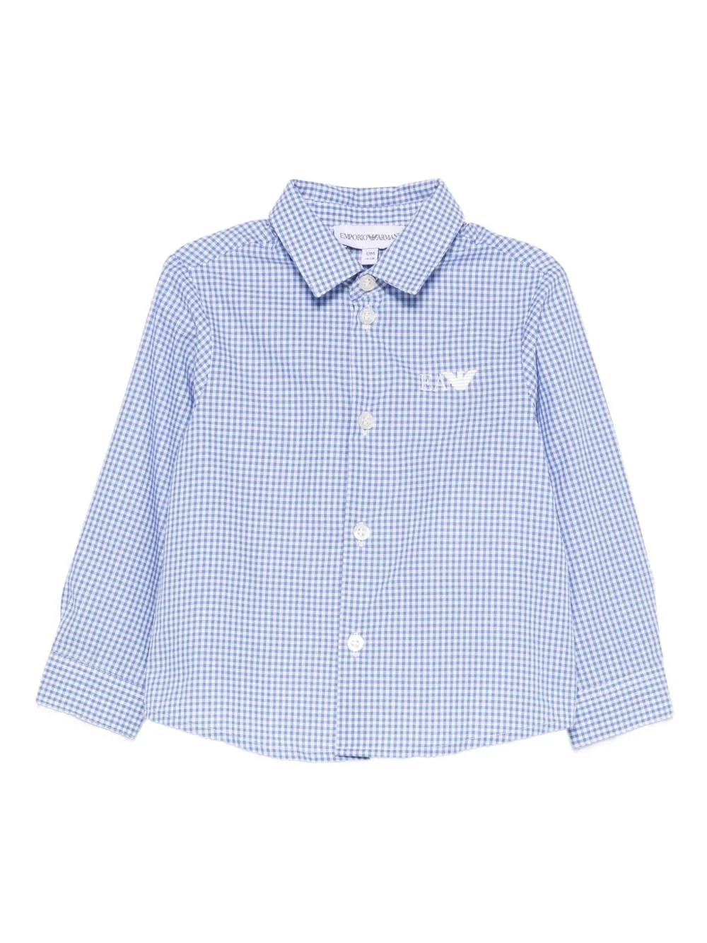 Emporio Armani Kids Gingham logo shirt - Weiß
