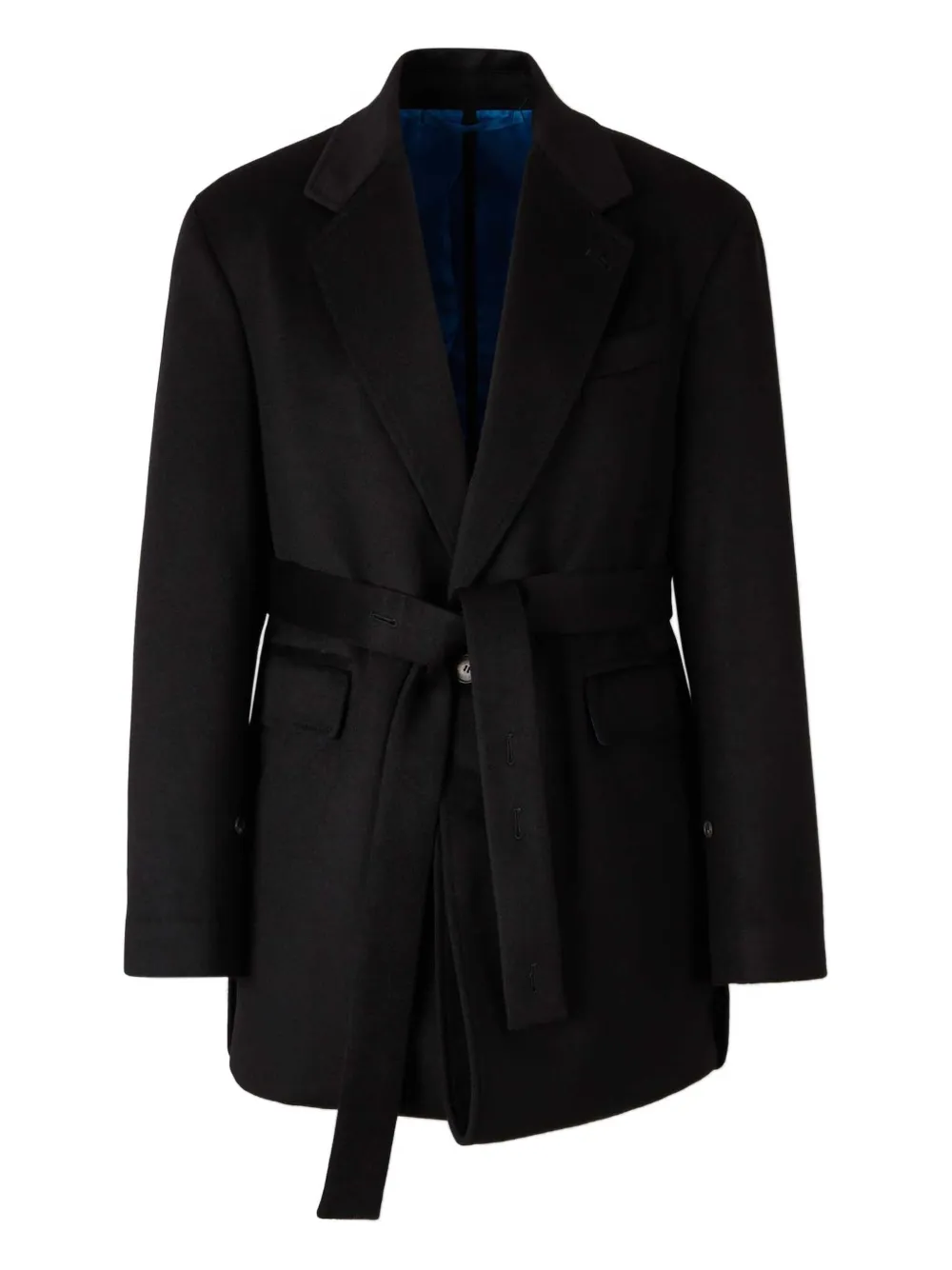 Setchu flap-pocket tie-waist coat | Black | Image 1