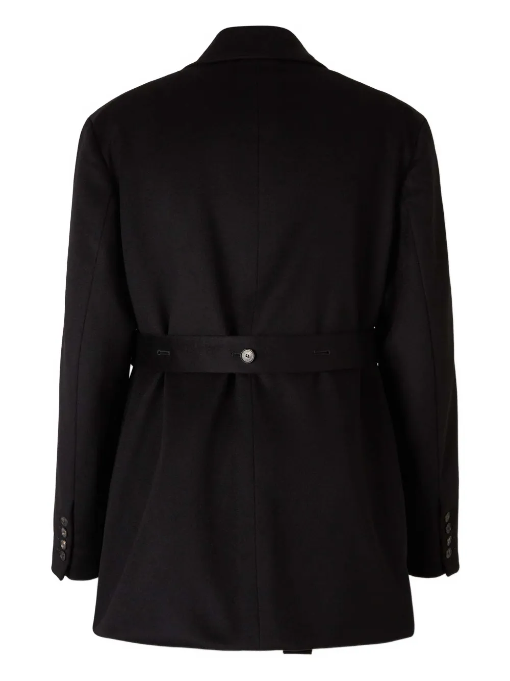  Setchu Flap-pocket Tie-waist Coat - Black 