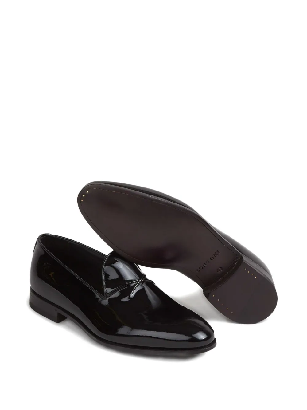 Bontoni Barone Tux Leather Loafers In Black