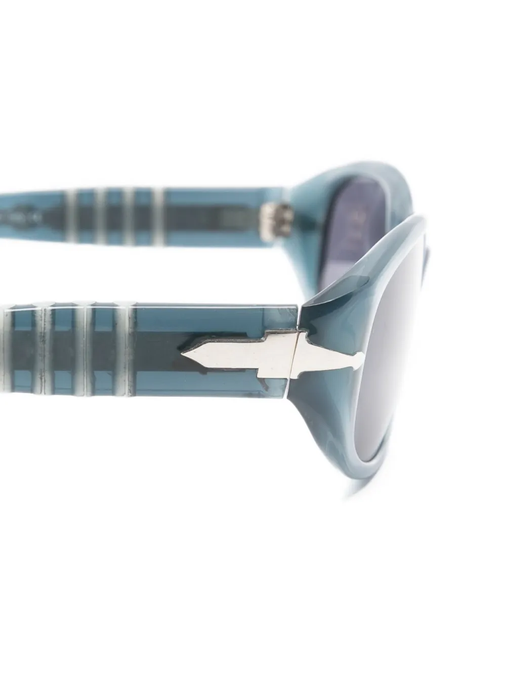 Persol Pre-Owned Zonnebril met ovalen montuur Grijs