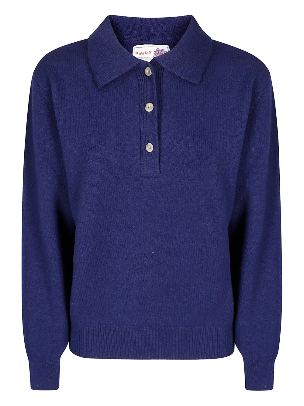 Howlin' Poems Of Comfort Buttoned Collar Polo Top In Blue