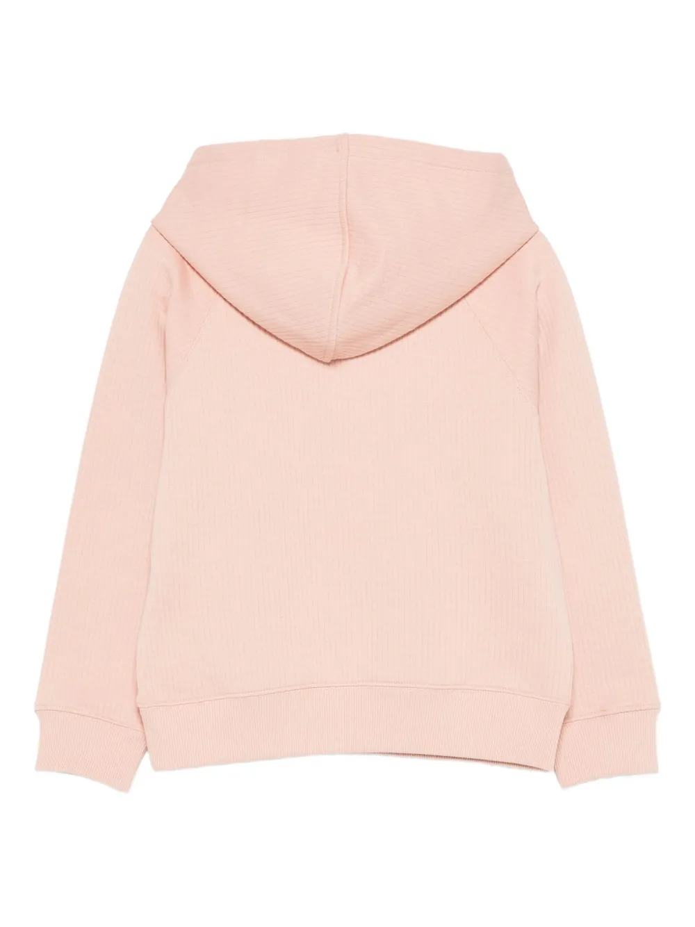 Emporio Armani Ribbed Hoodie In Pink