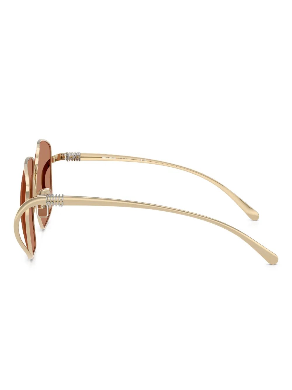 Miu Eyewear Zonnebril met vierkant montuur Goud