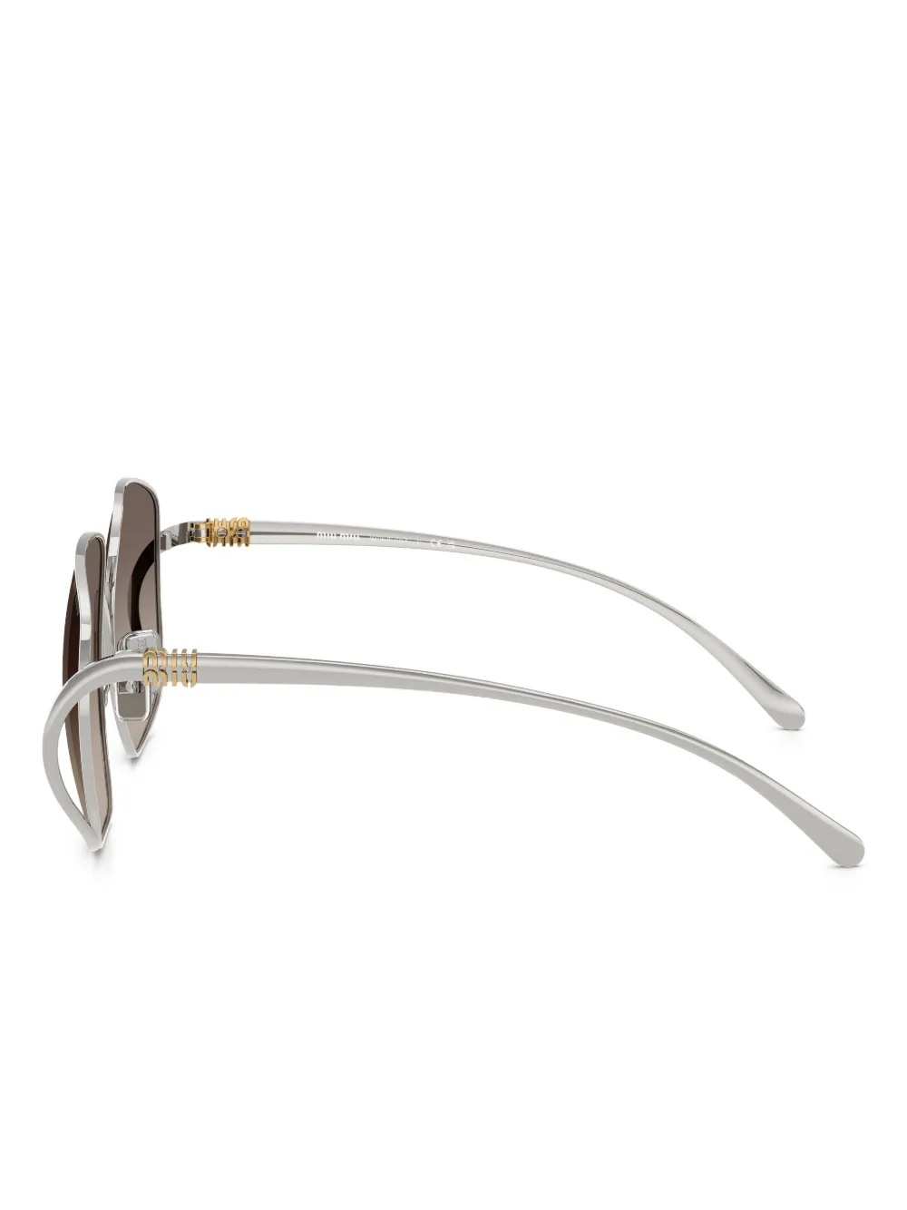 Miu Eyewear Zonnebril met vierkant montuur Grijs