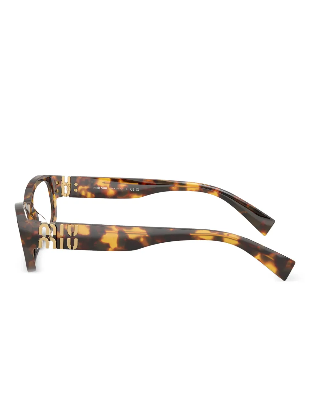 Miu Eyewear Zonnebril met schildpadschild design Bruin