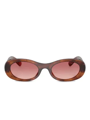 Miu Miu Eyewear オーバルフレーム サングラス | ブラウン | FARFETCH JP