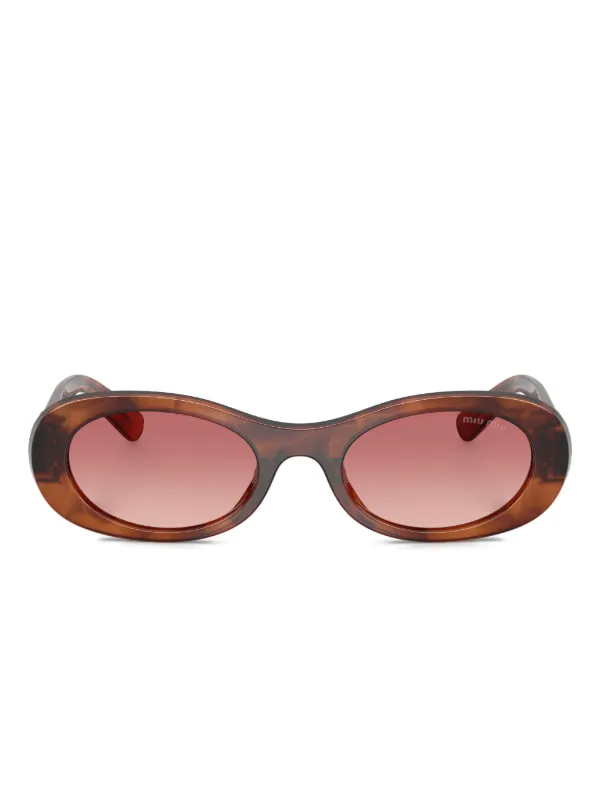 Miu Miu Eyewear トータスシェル オーバルフレーム サングラス 