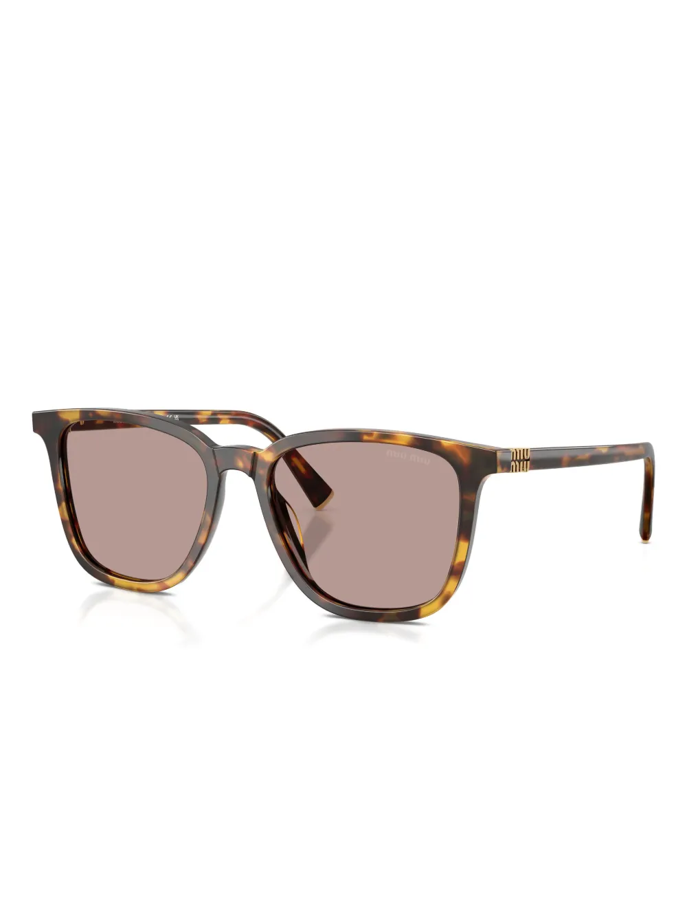 Miu Miu Eyewear tortoiseshell-pattern square-frame sunglasses - Bruin