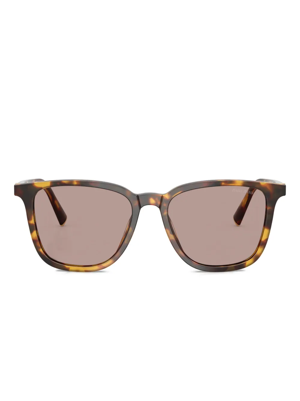 Miu Miu Eyewear Óculos de sol quadrado com efeito tartaruga | Marrom | Image 1