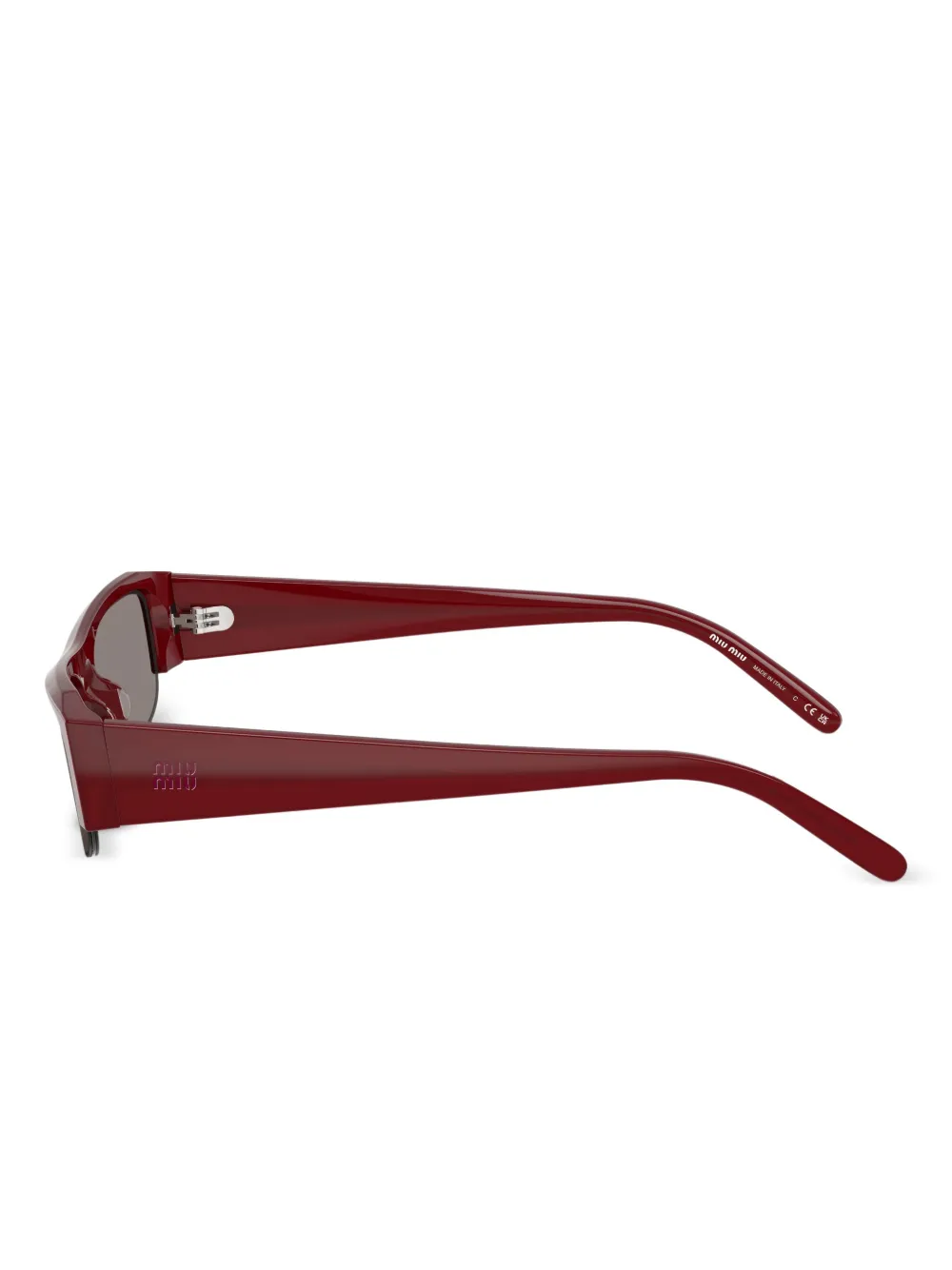 Miu Eyewear Vedete zonnebril met rechthoekig montuur Rood