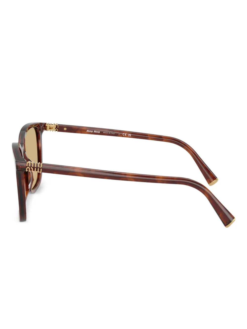 Miu Eyewear Zonnebril met schildpadschild-design Bruin