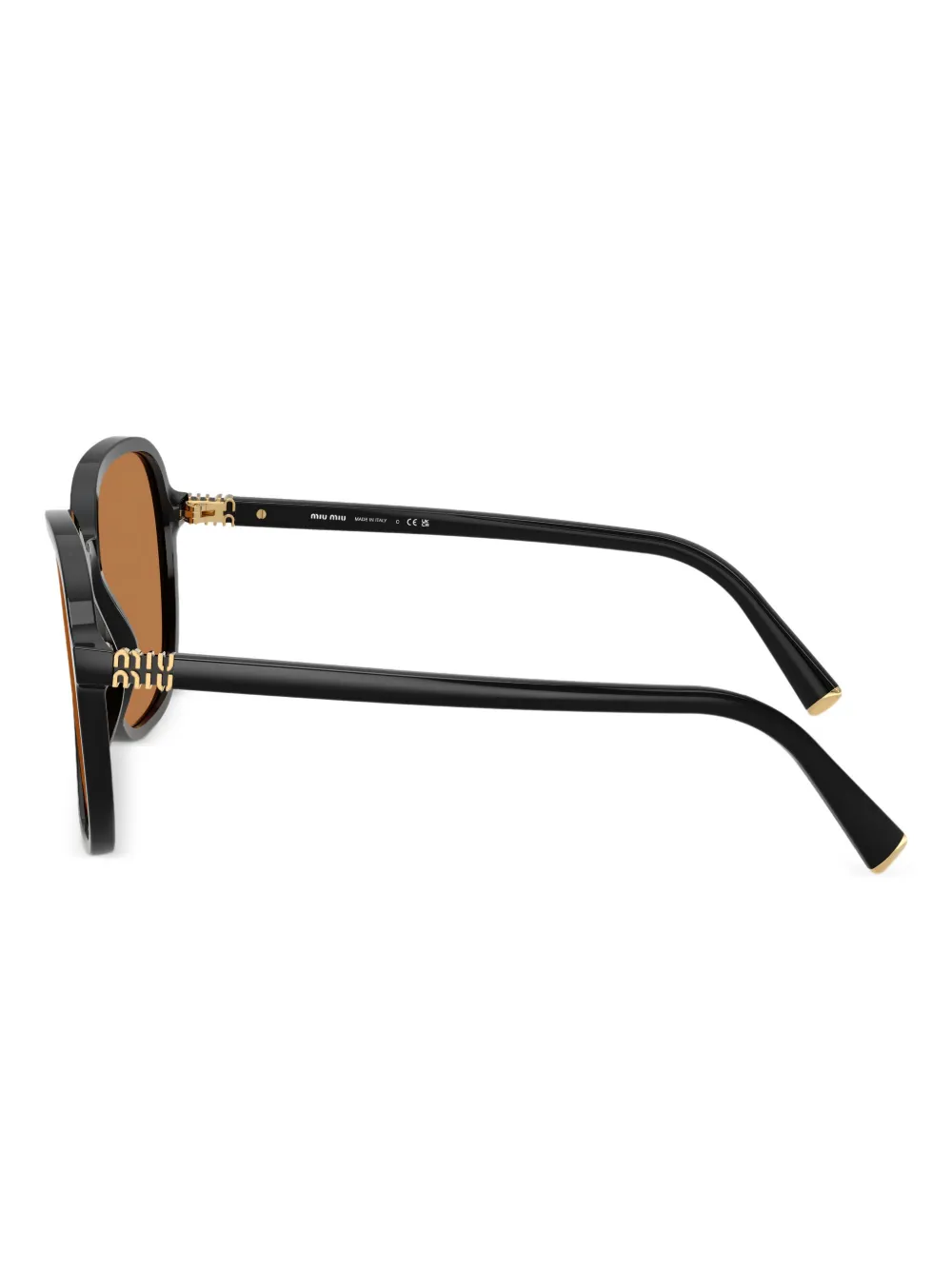 Miu Eyewear Zonnebril met vierkant montuur Bruin