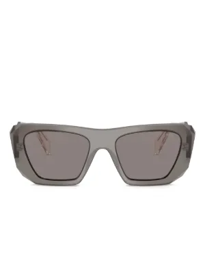Prada Eyewear スクエアフレーム サングラス | ブラウン | FARFETCH JP