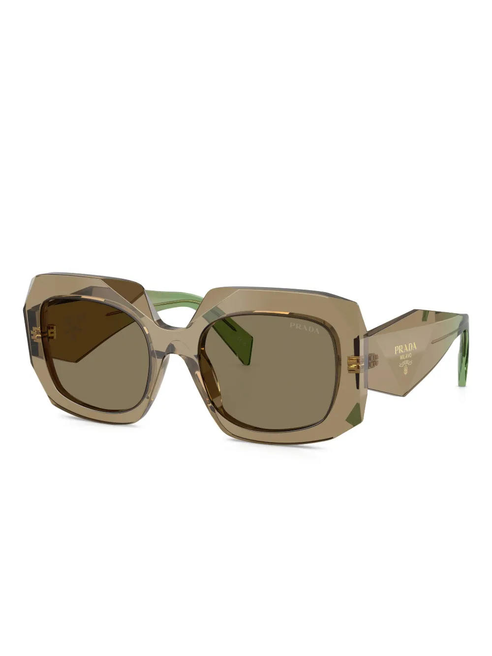 Prada Eyewear Zonnebril met oversized montuur Bruin