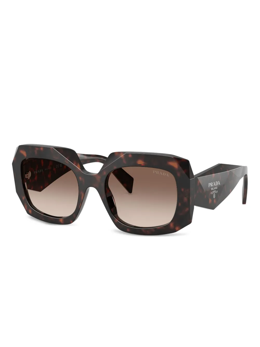 Prada Eyewear Zonnebril met oversized montuur Bruin