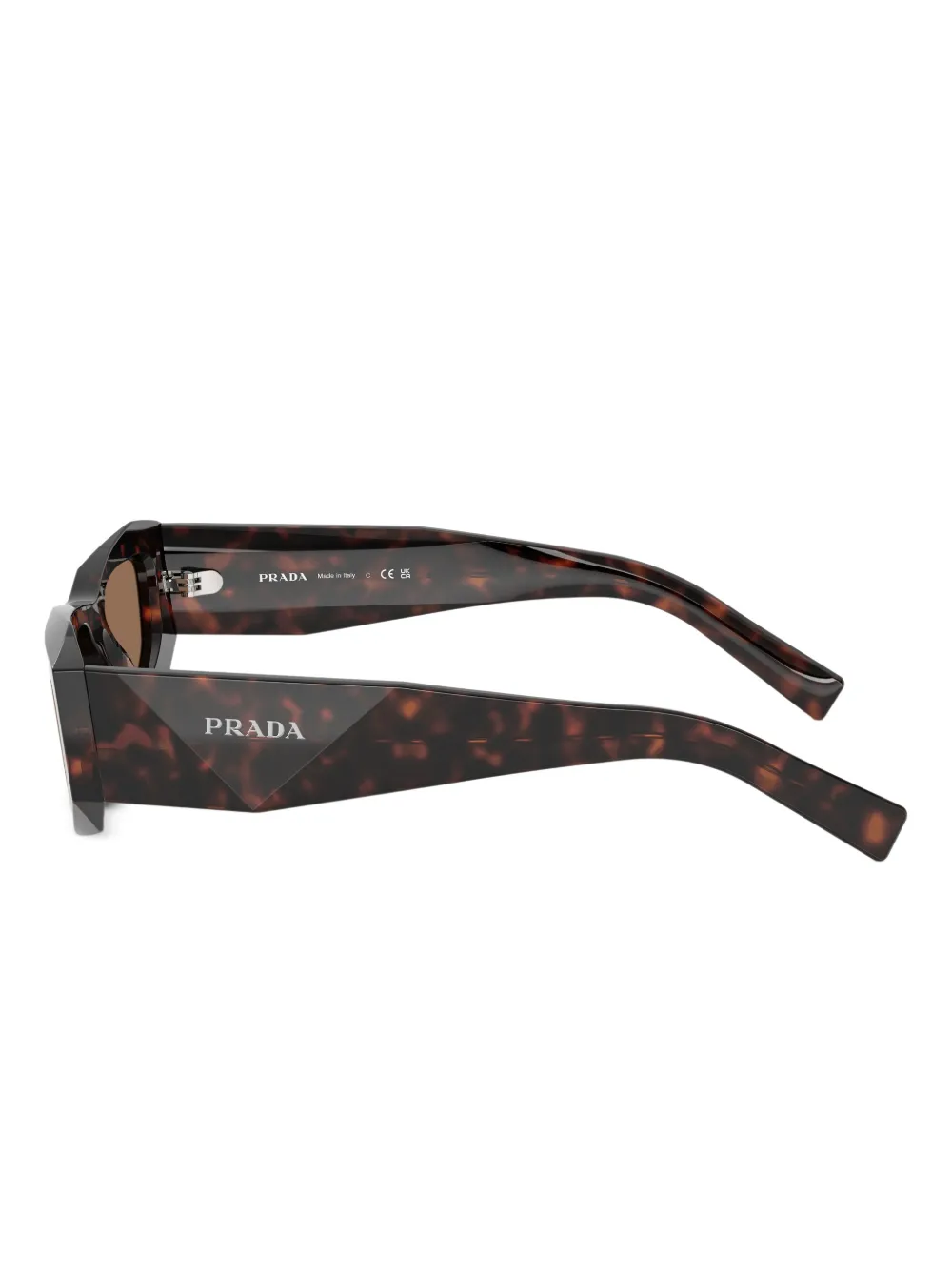 Prada Eyewear Symbole zonnebril met rechthoekig montuur Bruin