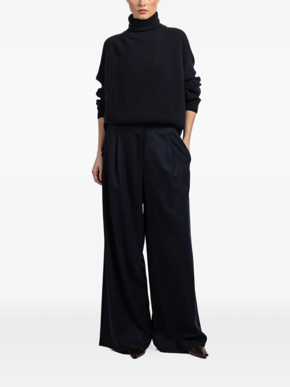  Dusan Roll-neck Ribbed Sweater - Blue 