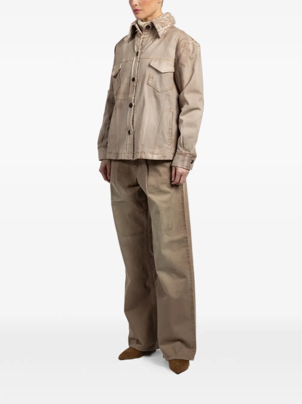  Avant Toi Collared Pocket Jacket - Neutrals 