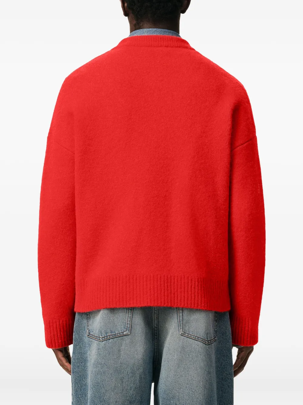 Ami Alexandre Mattiussi Red Alpaca Ami De Coeur Cardigan Red In Red