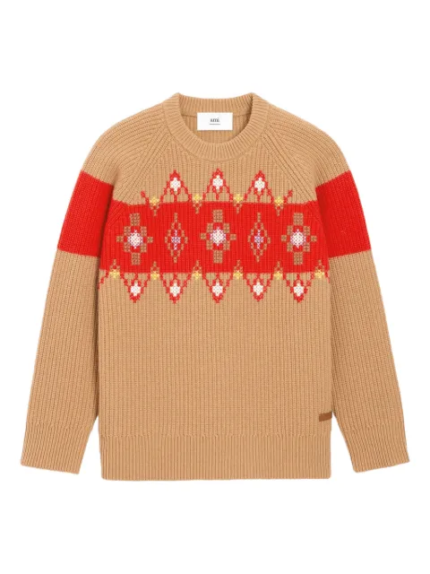 AMI Paris cross-stitch wool sweater