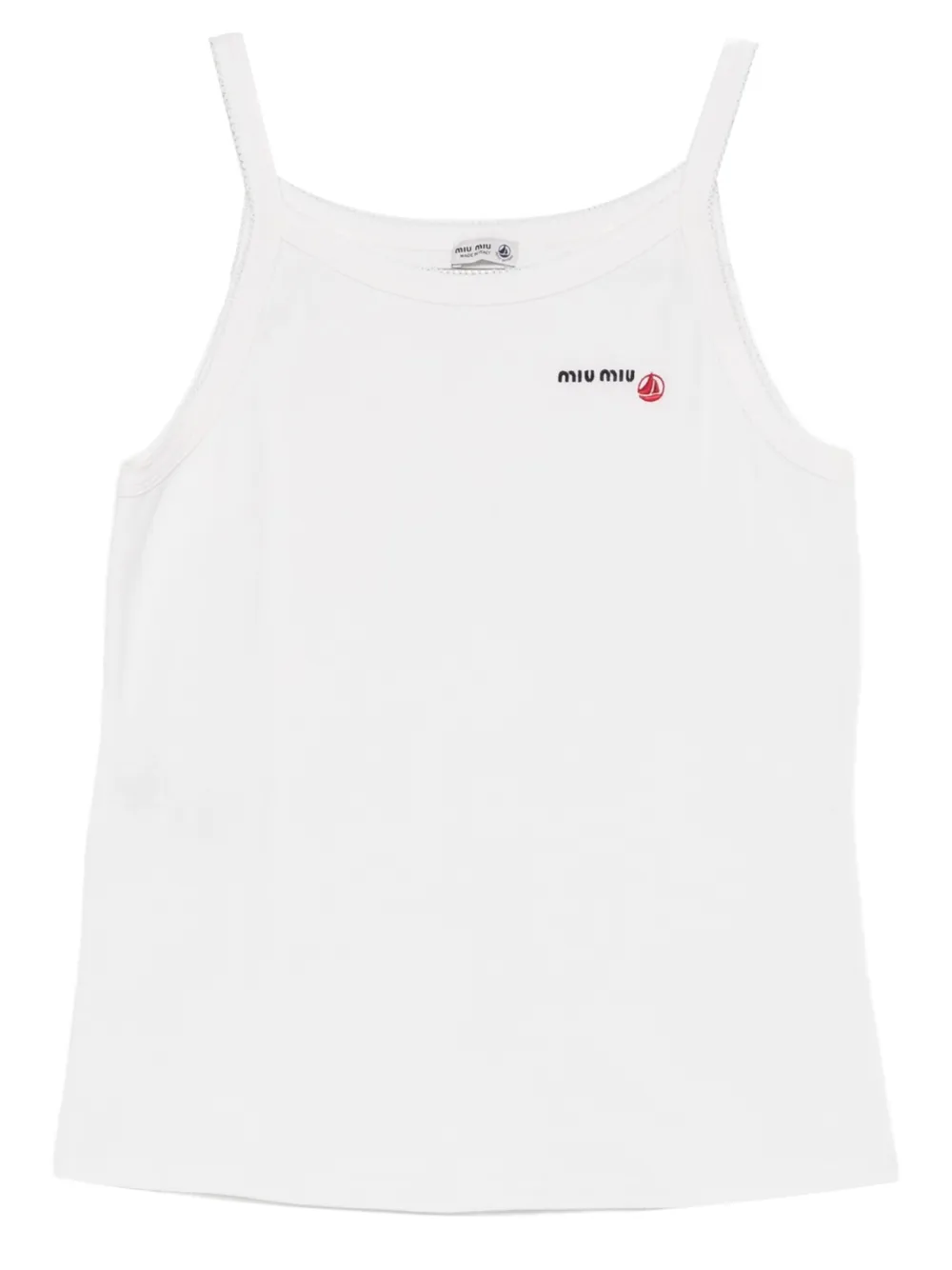 Miu Miu Pre-Owned camiseta bordada en colaboración con Petit Bateau | blanco | Image 1