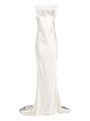 Maison Margiela Hammered Satin Gown | Neutrals | FARFETCH