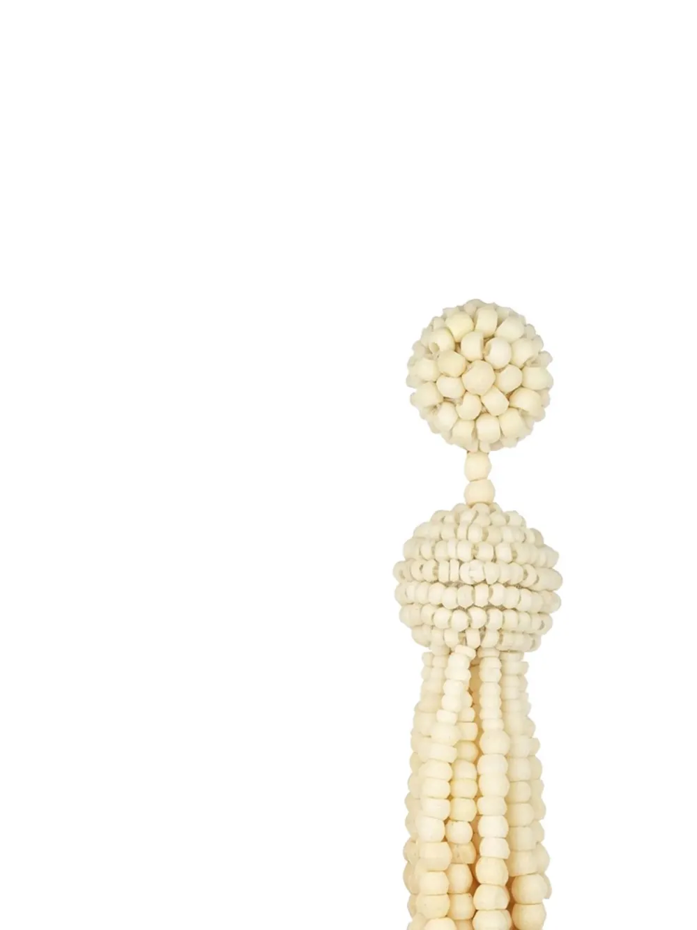 Pre-owned Oscar De La Renta Tassel-detai Earrings In Neutral