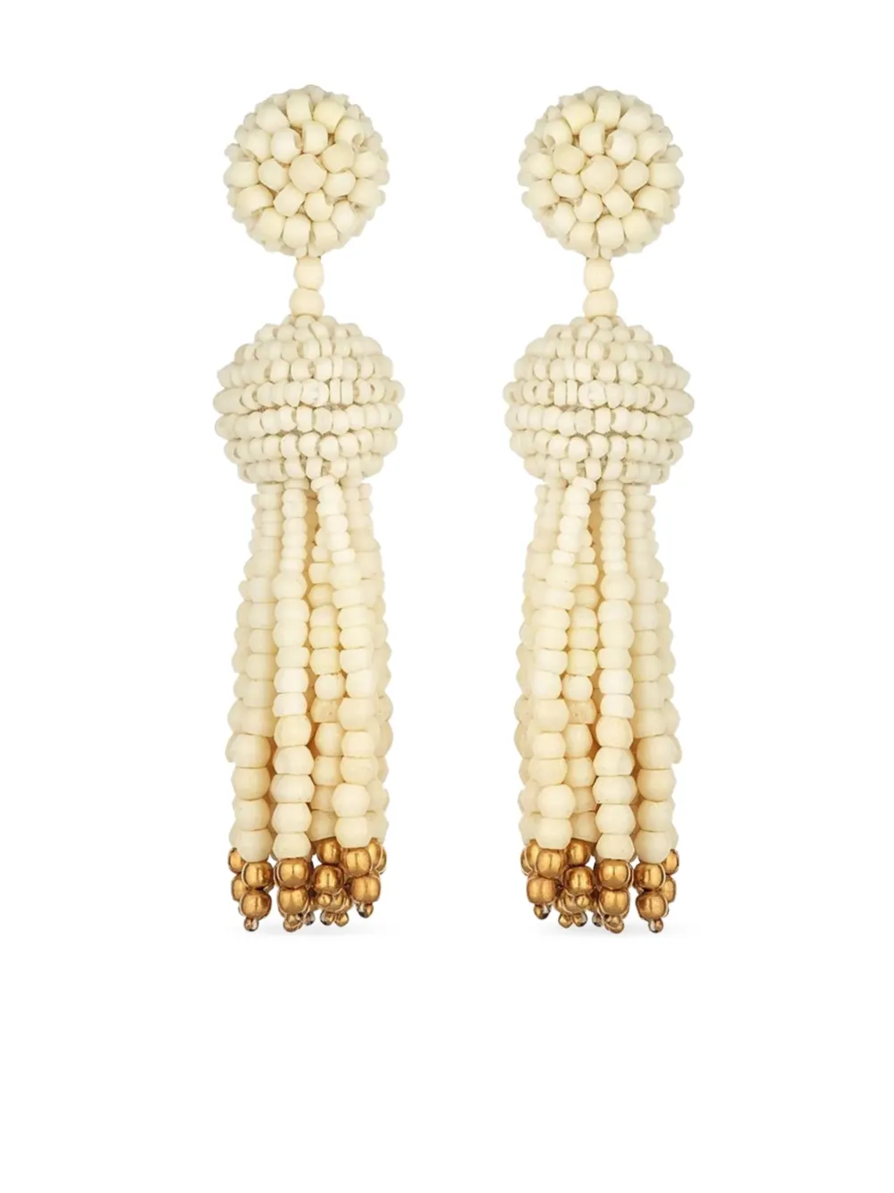 Oscar de la Renta Pre-Owned tassel-detai earrings - Toni neutri