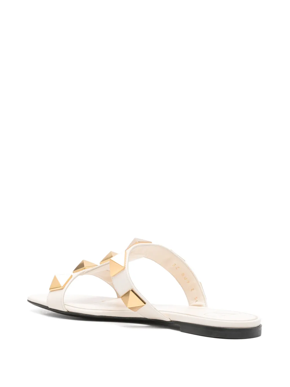 VALENTINO GARAVANI Pre-owned Studded Roman Stud Sandals In Neutral