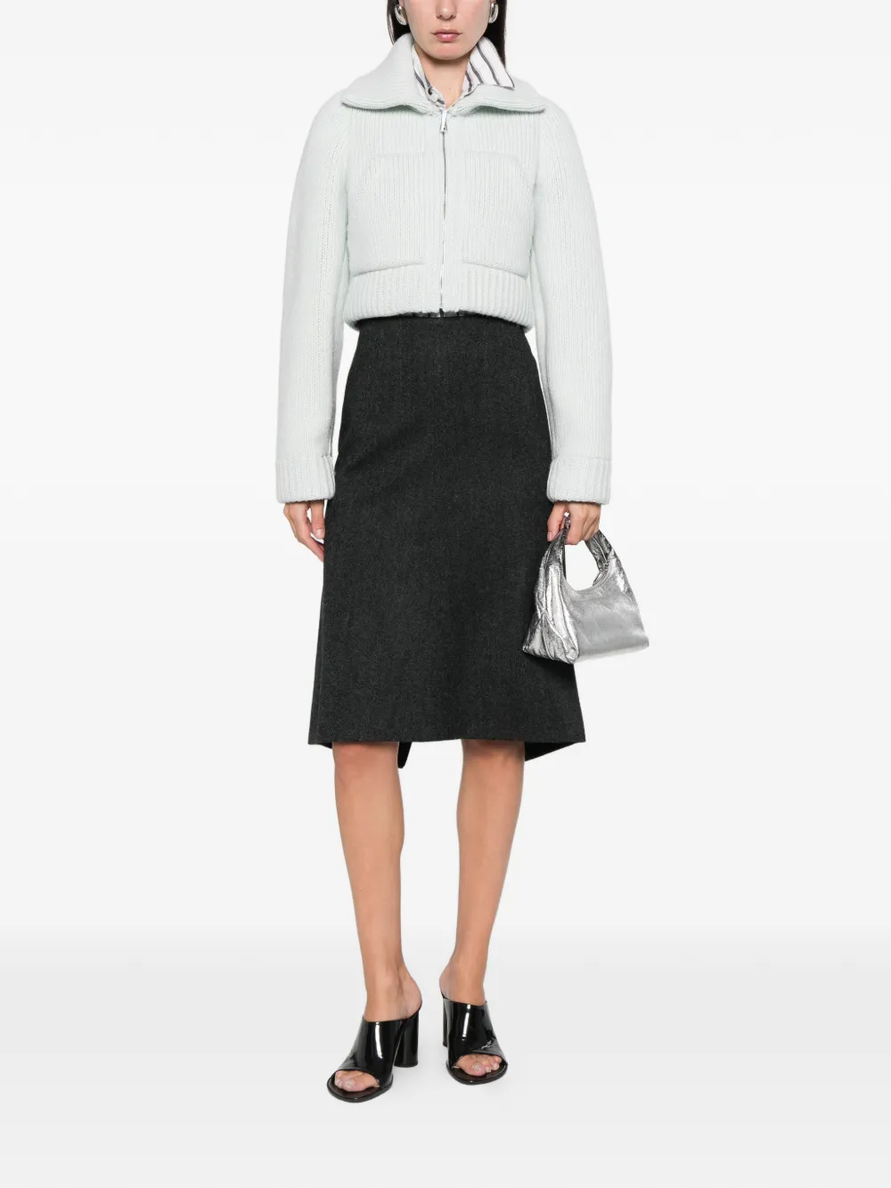 N°21 Zip Cardigan In Green