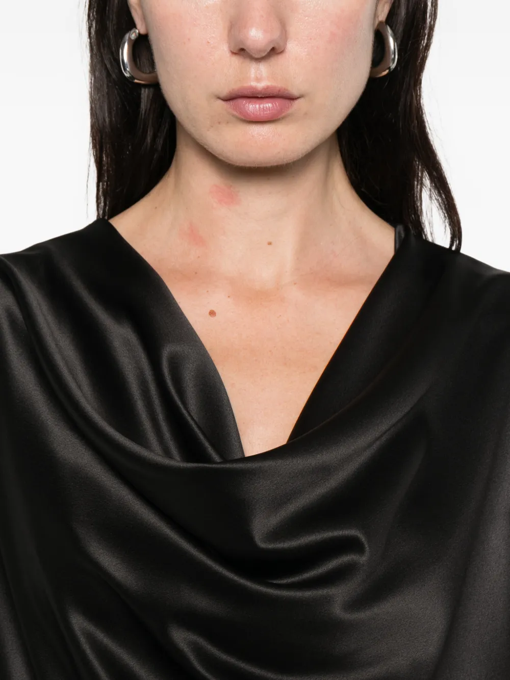 PINKO Filipa blouse met lange mouwen en col Zwart